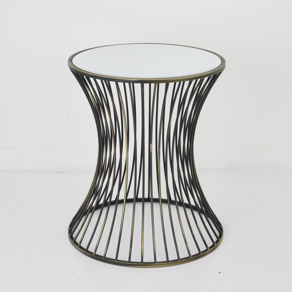 Hill Interiors Concaved Mirrored Side Table – image 1