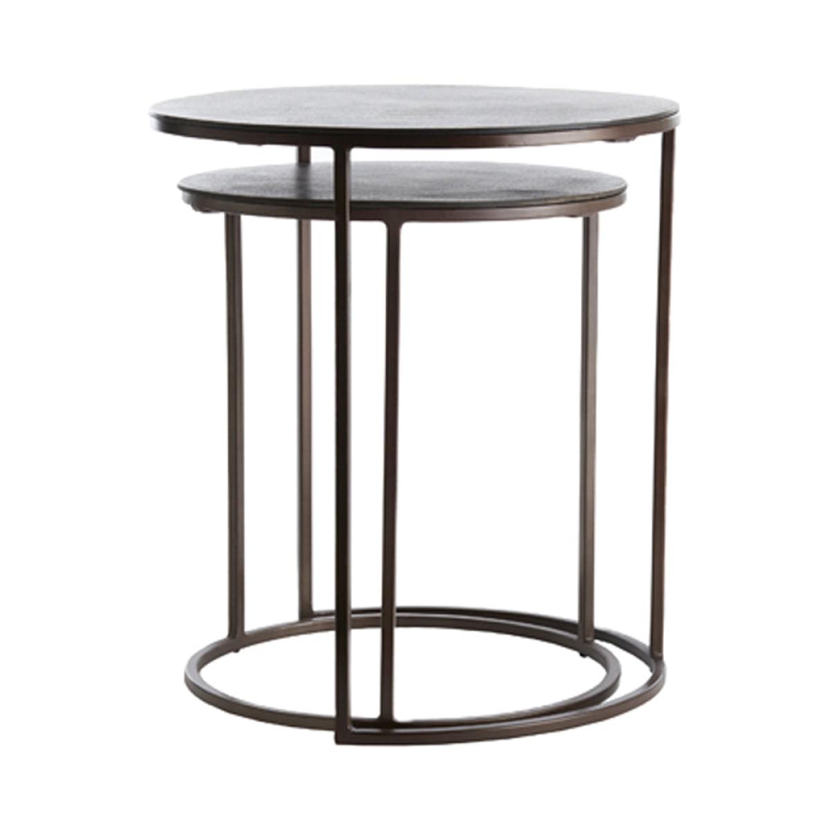 Light & Living Set of 2 Talca Side Tables - Dark Brown – image 2