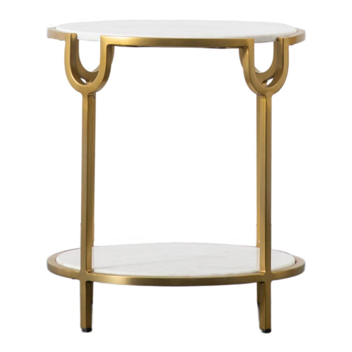 Gallery Interiors Petko Side Table White Marble | Outlet – image 2