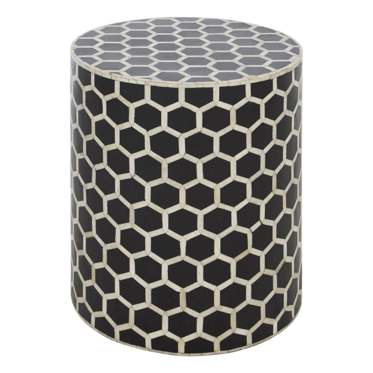 Olivia's Finley Side Table in Black & White Honeycomb – image 2