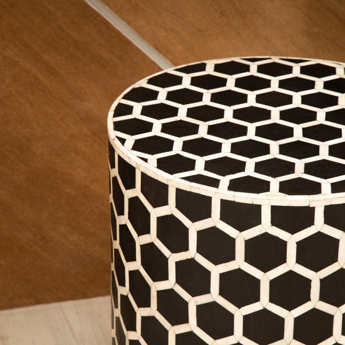 Olivia's Finley Side Table in Black & White Honeycomb – image 4
