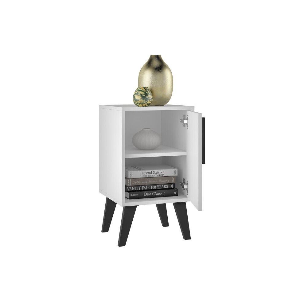 Aspen White Side Table With Door – image 2