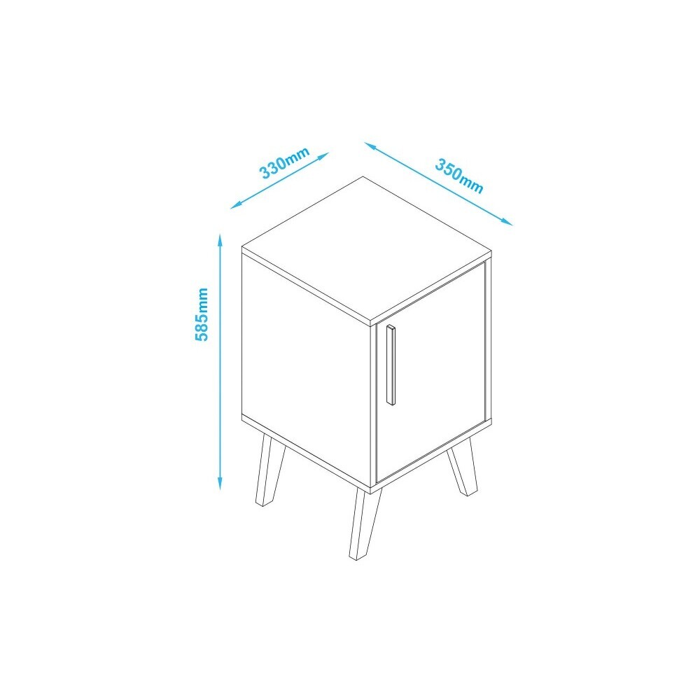 Aspen White Side Table With Door – image 3