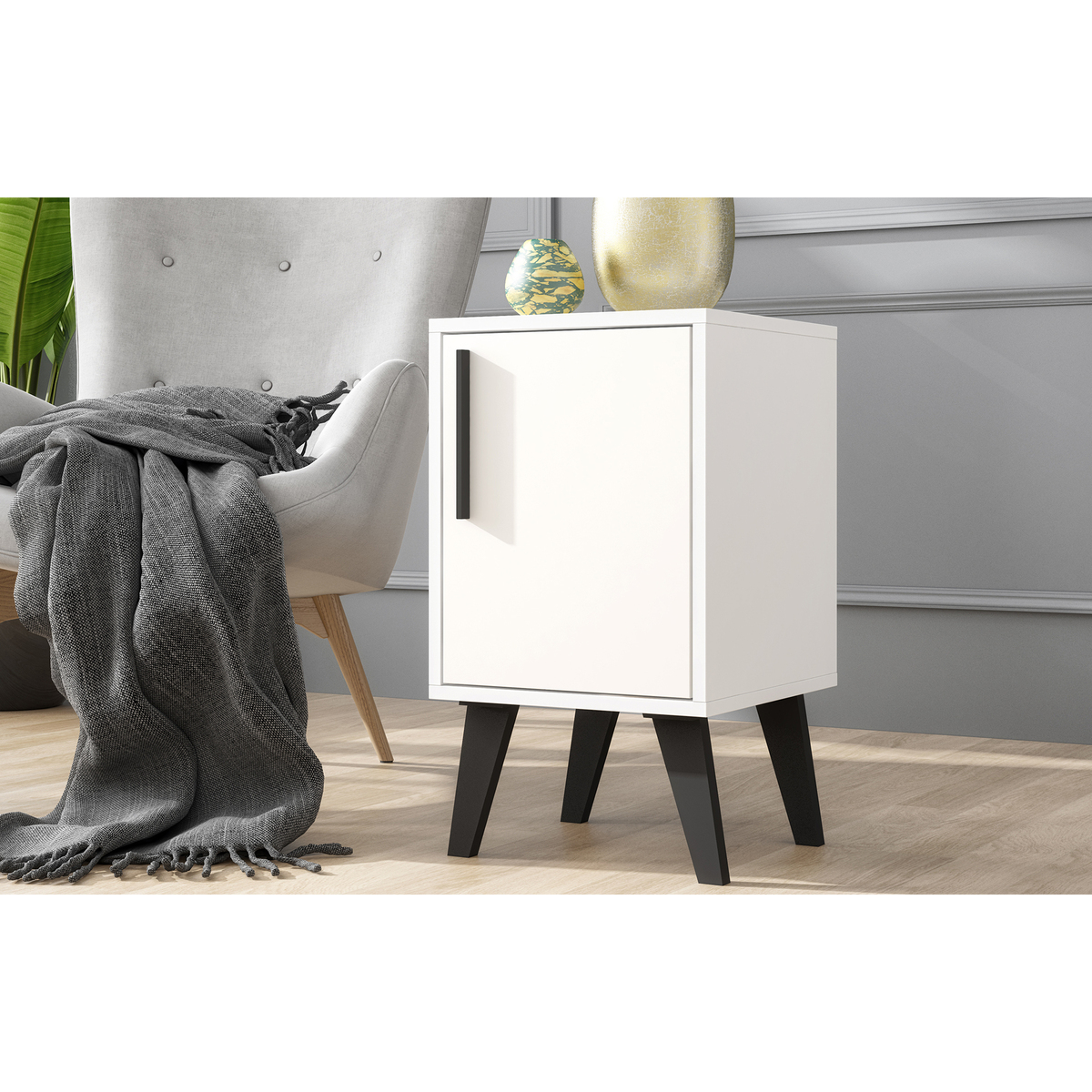 Aspen White Side Table With Door – image 6