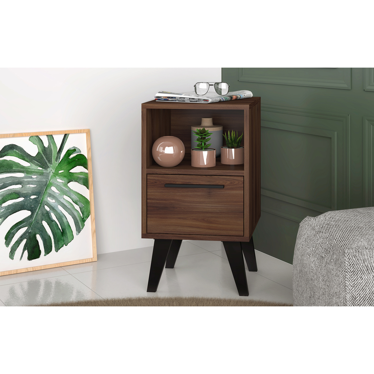 Aspen Oak Side Table With Drawer – image 5