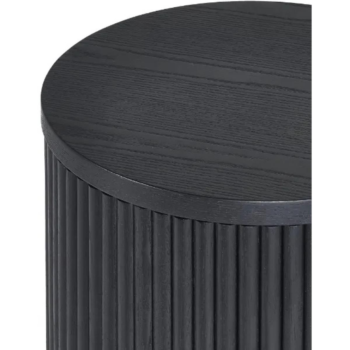 Julian Bowen Louis Fluted Side Table With Door - Black In Blackcm – image 11