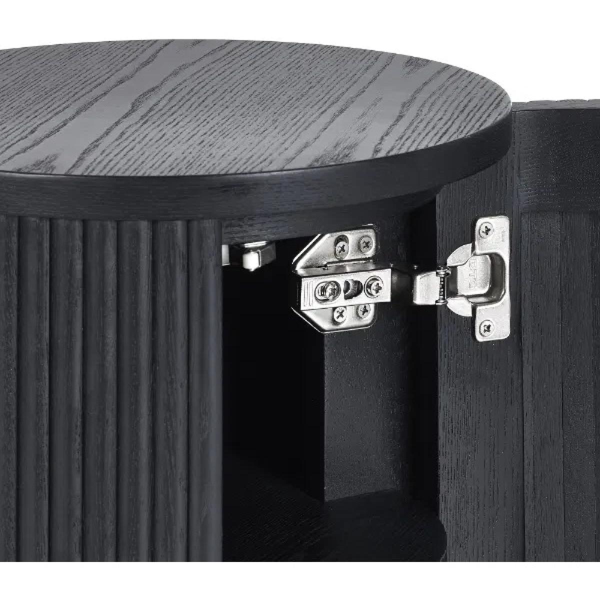 Julian Bowen Louis Fluted Side Table With Door - Black In Blackcm – image 13