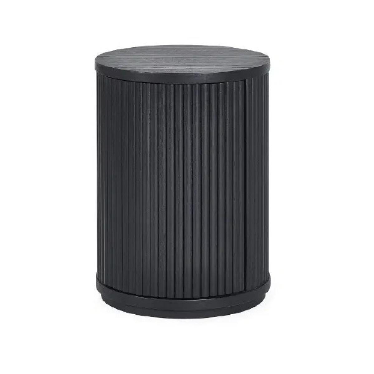 Julian Bowen Louis Fluted Side Table With Door - Black In Blackcm – image 3