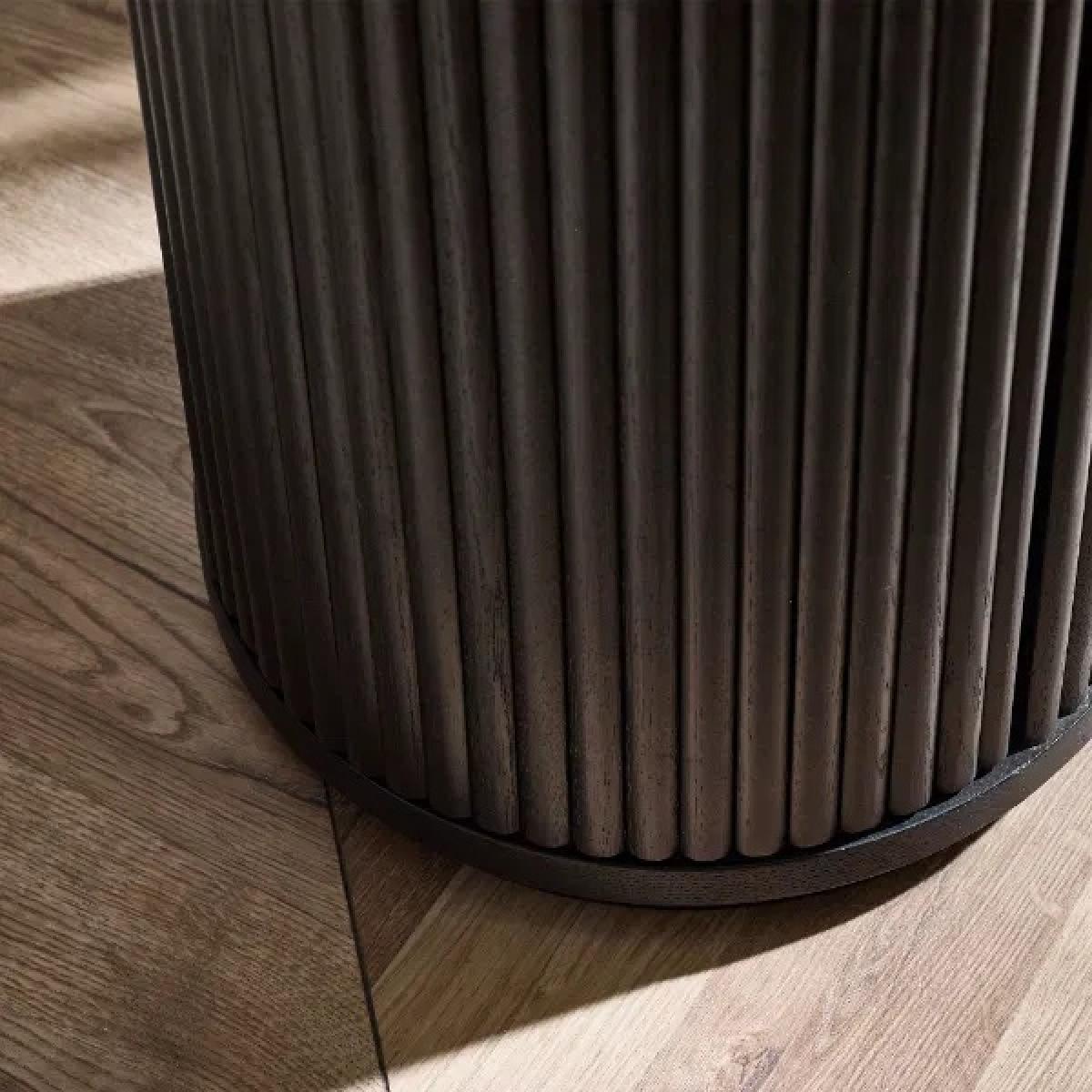 Julian Bowen Louis Fluted Side Table With Door - Black In Blackcm – image 5