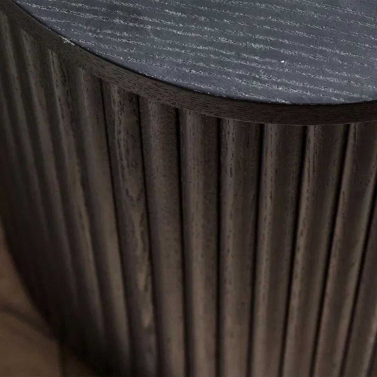 Julian Bowen Louis Fluted Side Table With Door - Black In Blackcm – image 8