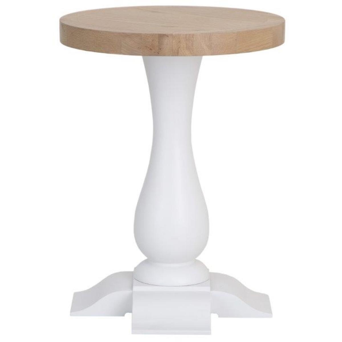 Clevedon Round Wine Table - White/Oak In LightWood/White – image 2