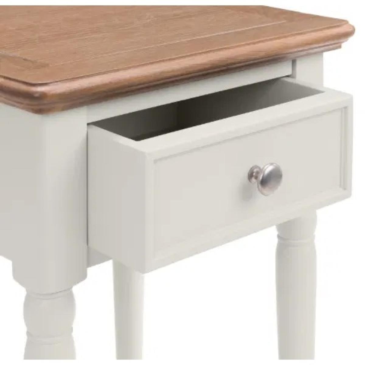 Julian Bowen Provence 1 Drawer Lamp Table In GreyOak – image 14