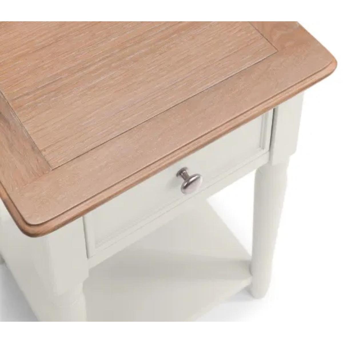 Julian Bowen Provence 1 Drawer Lamp Table In GreyOak – image 8