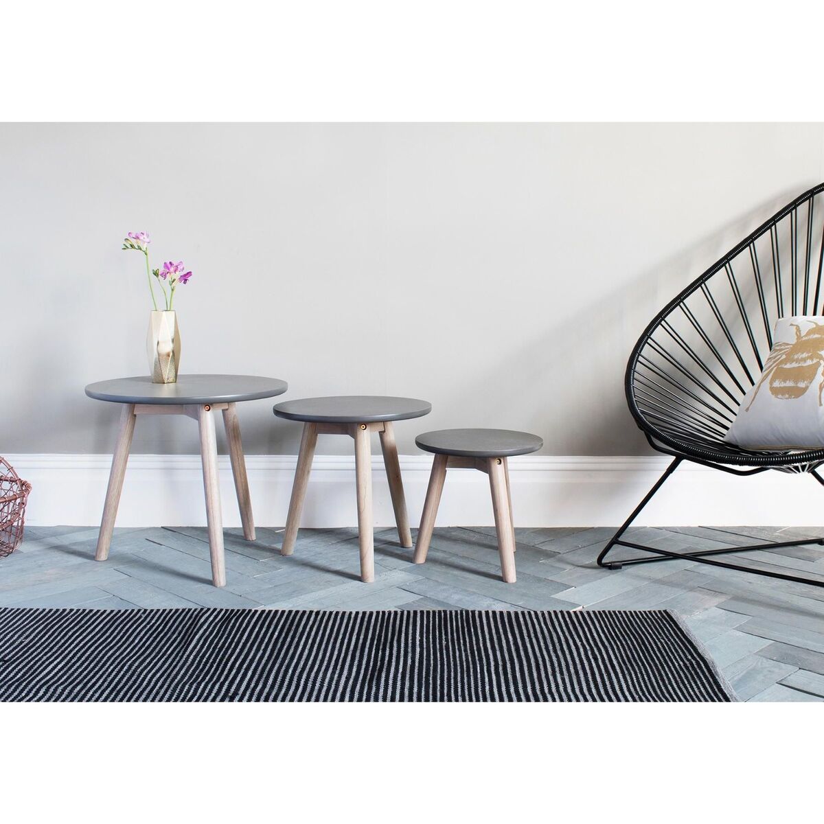 Varja Set of Three Side Tables in Grey – image 2