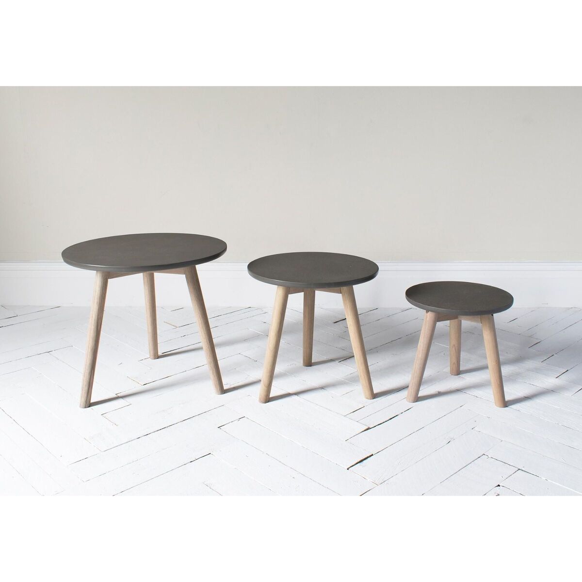 Varja Set of Three Side Tables in Grey – image 3
