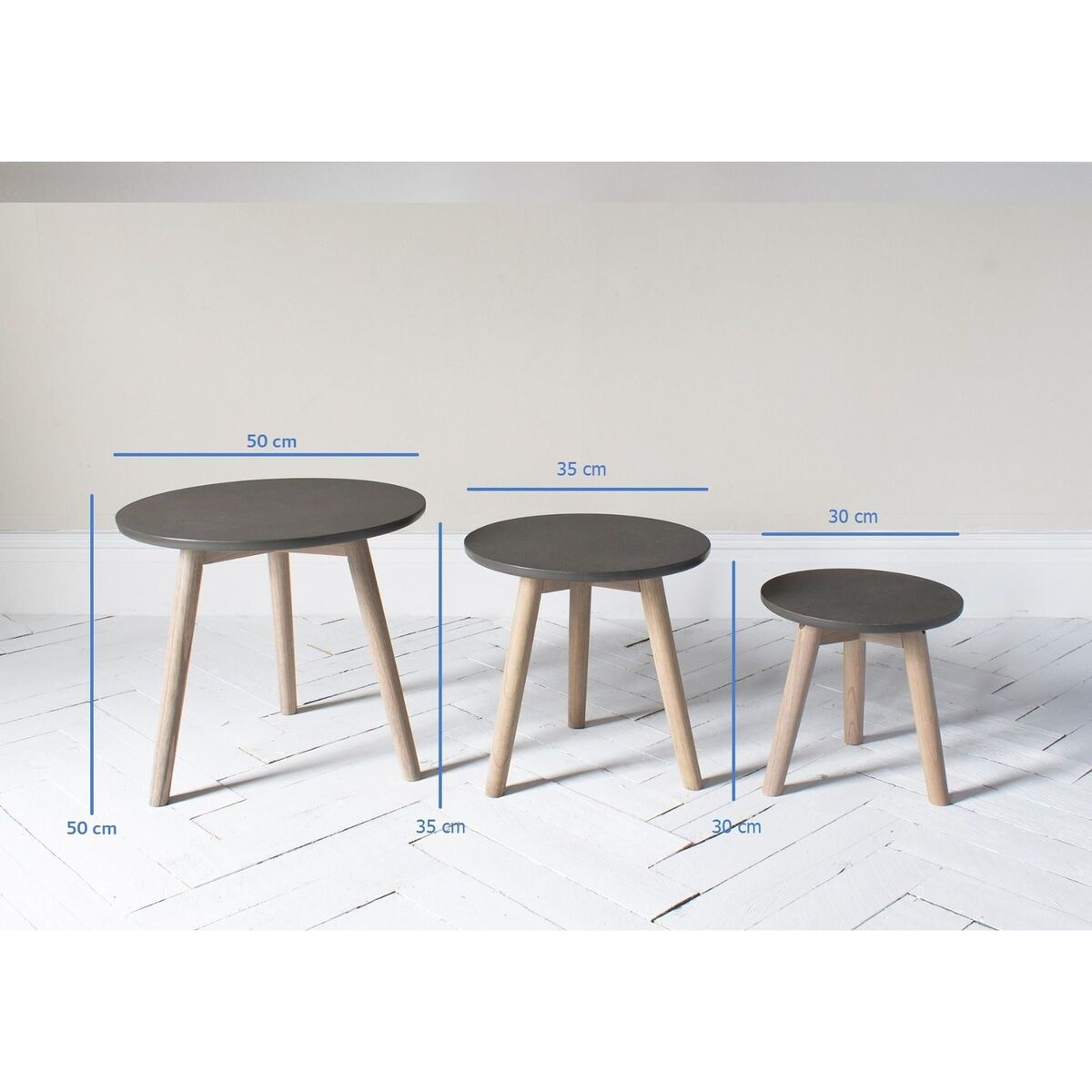 Varja Set of Three Side Tables in Grey – image 5