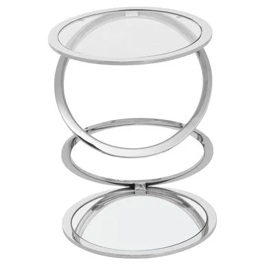 Oria Clear Glass Side Table with Silver Finish Frame – image 2