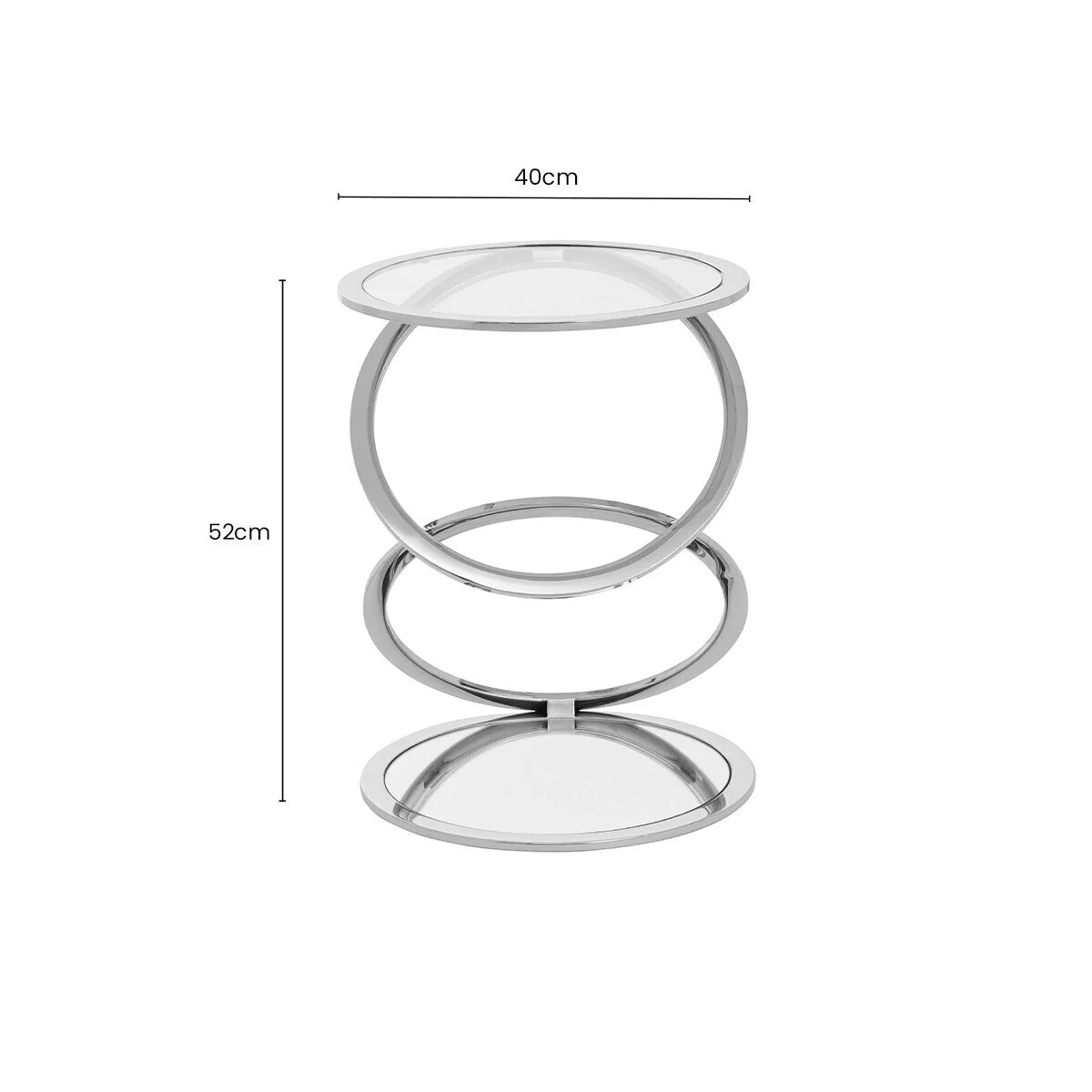 Oria Clear Glass Side Table with Silver Finish Frame – image 11