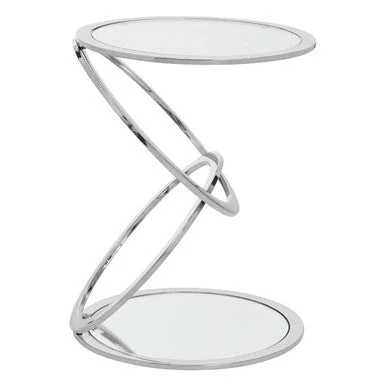 Oria Clear Glass Side Table with Silver Finish Frame – image 5
