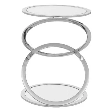 Oria Clear Glass Side Table with Silver Finish Frame – image 6