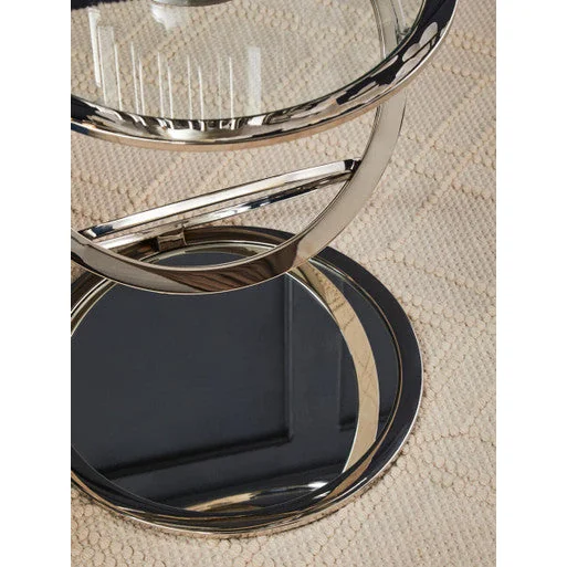 Oria Clear Glass Side Table with Silver Finish Frame – image 8