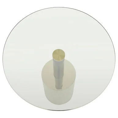 Oria Glass Round Side Table with Black and Gold Finish Base – image 4