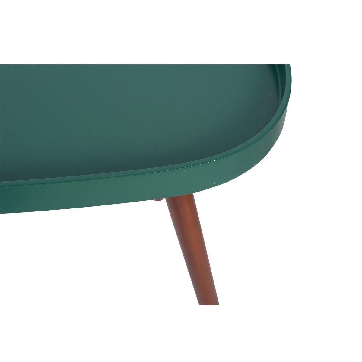 Clarice Teardrop Forest Green & Brown Pine Wood Table – image 3