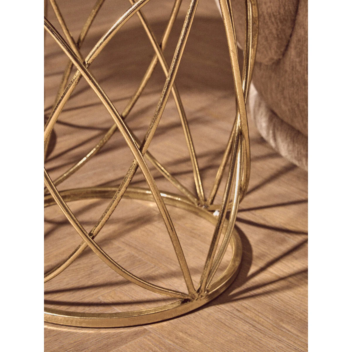 Arcana Gold Finish Set of 2 Side Tables with Mirror Top – image 7
