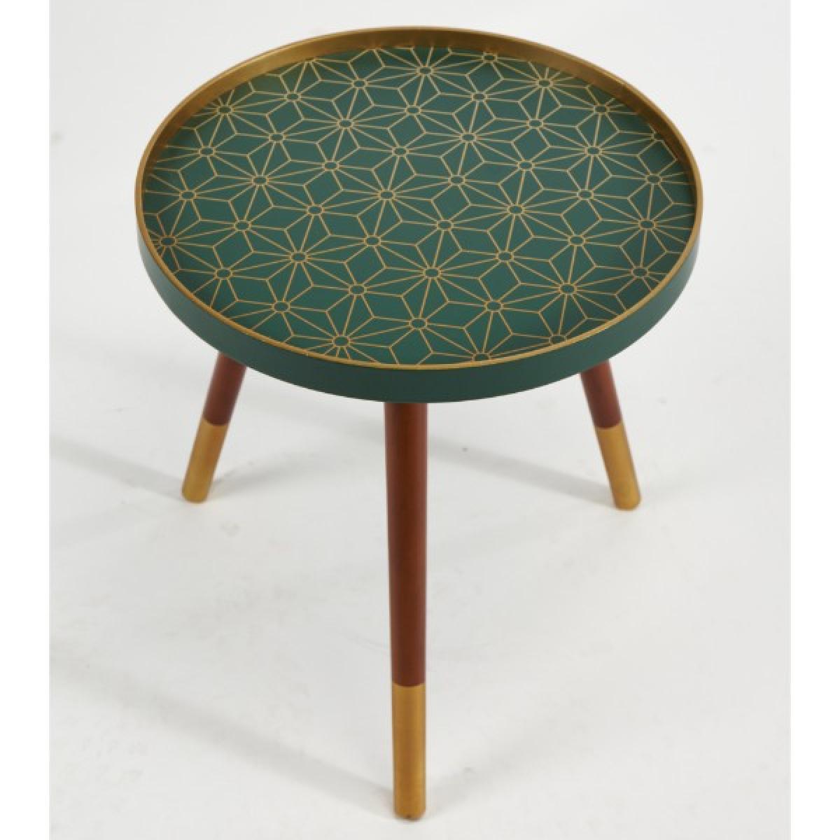 Peretti Forest Green Floral Side Table – image 3
