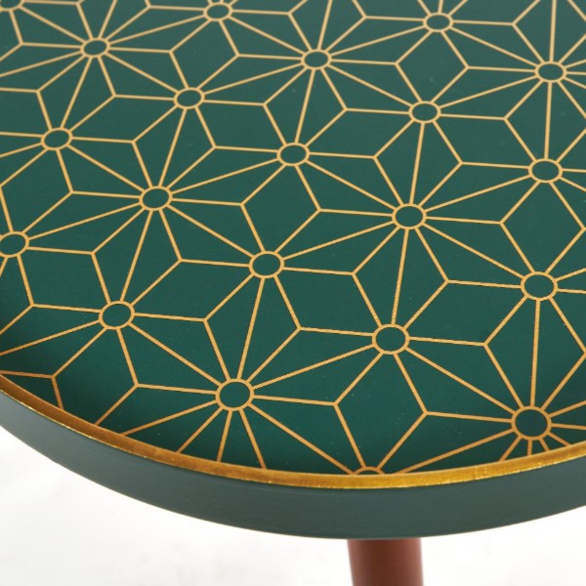 Peretti Forest Green Floral Side Table – image 5