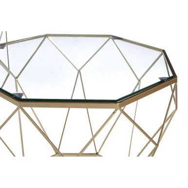 Arcana Champagne Finish Set of 2 Side Tables with Glass Tops – image 6