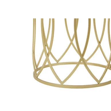 Avantis Gold Finish Set of 2 Round Side Tables with Petal Design – image 7