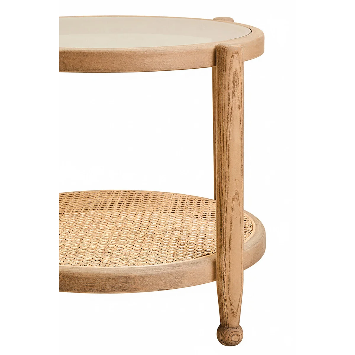 Cebu Natural Cane and Grey Wash Elm Wood Side Table – image 4