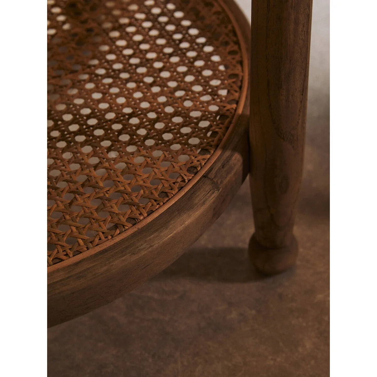 Cebu Natural Cane and Grey Wash Elm Wood Side Table – image 6