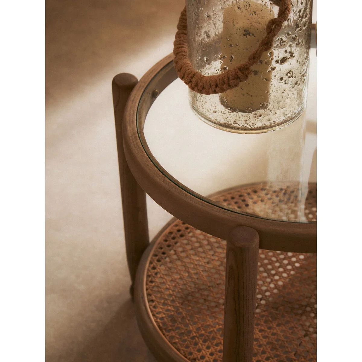 Cebu Natural Cane and Grey Wash Elm Wood Side Table – image 8