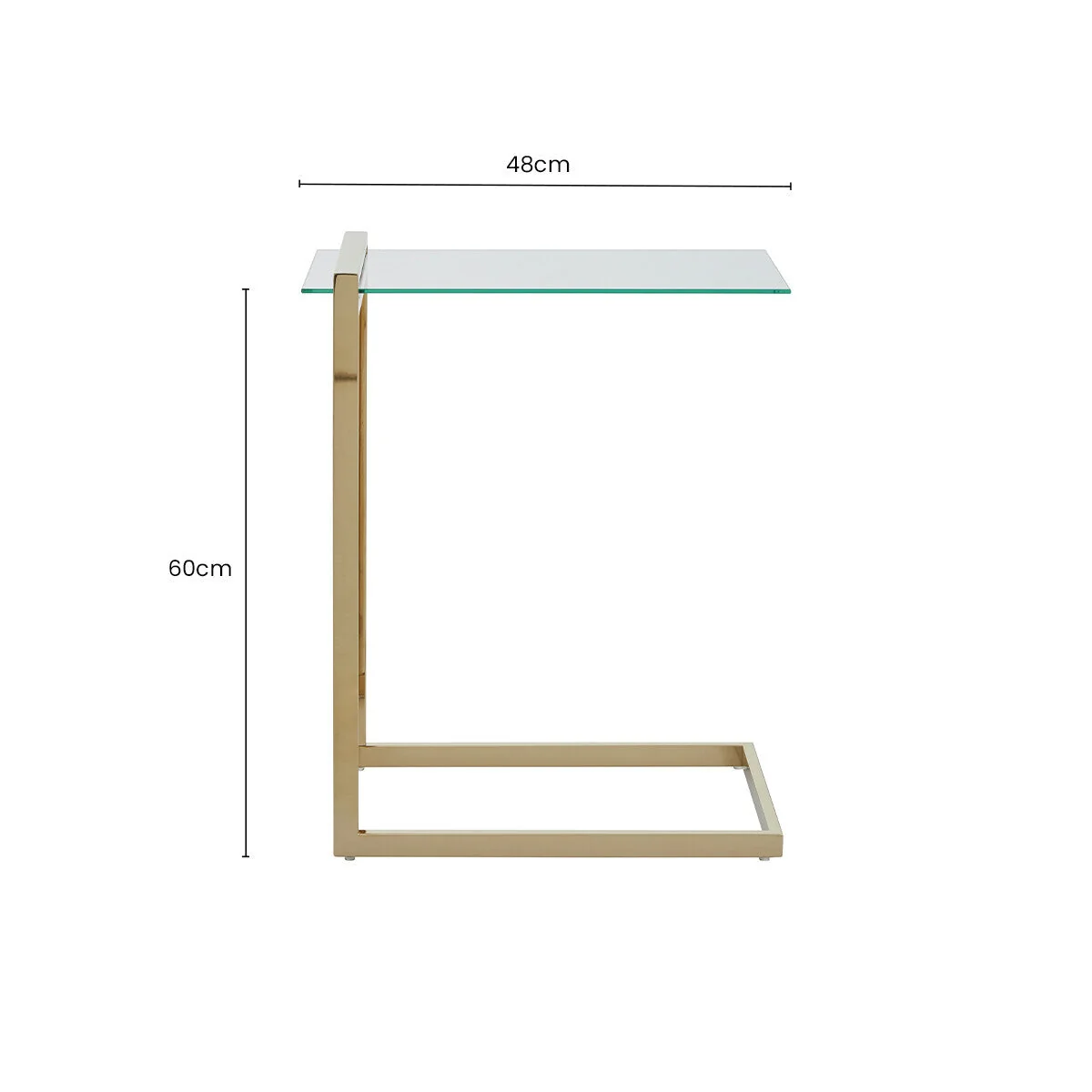 Oria Clear Tempered Glass Side Table with Gold Finish Frame – image 11