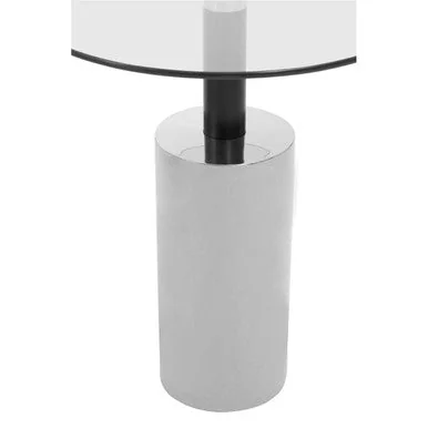 Oria Clear Glass Round Side Table with Silver Finish Base – image 5