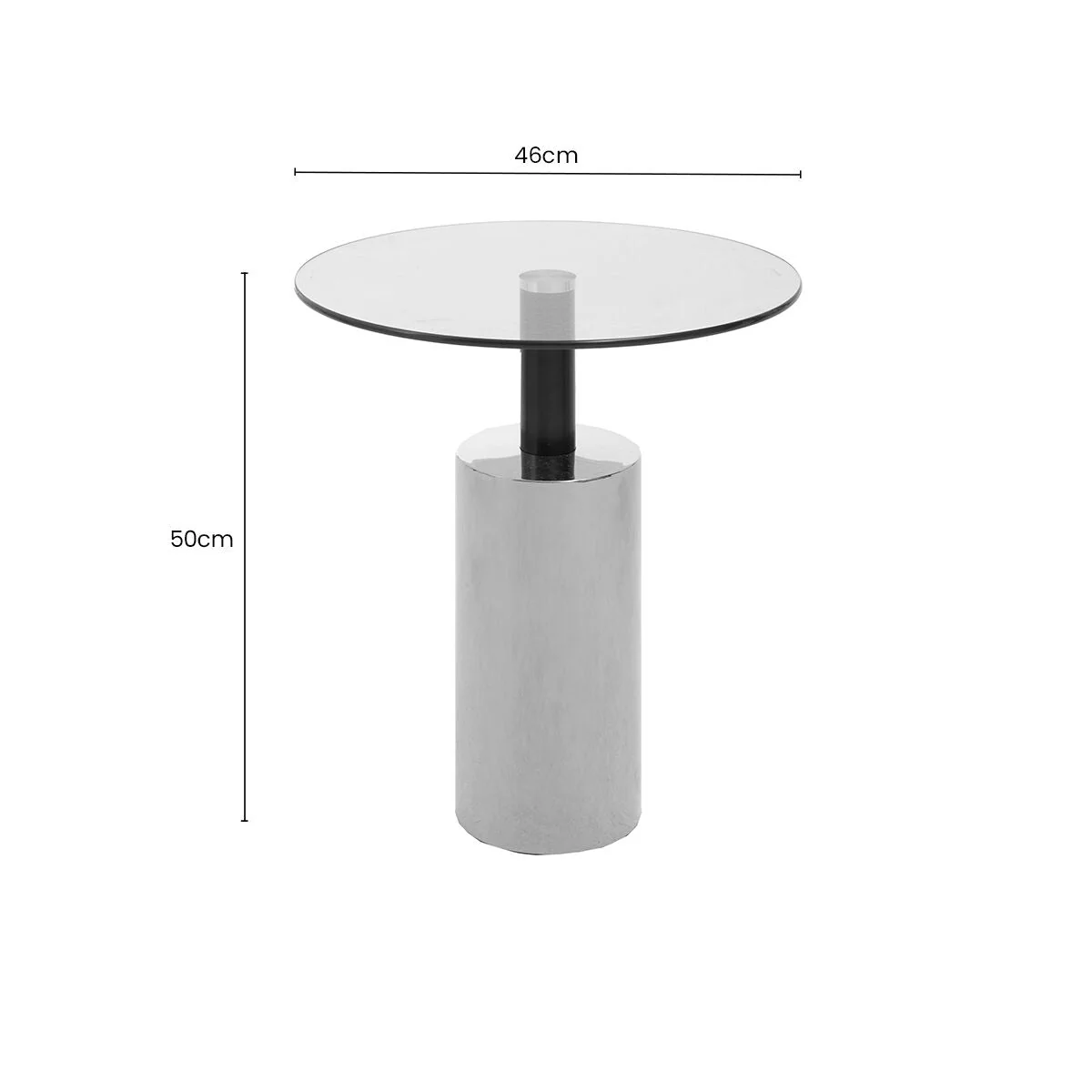 Oria Clear Glass Round Side Table with Silver Finish Base – image 6