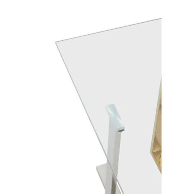 Alvea Clear Glass Side Table with Gold and Silver Finish Frame – image 6