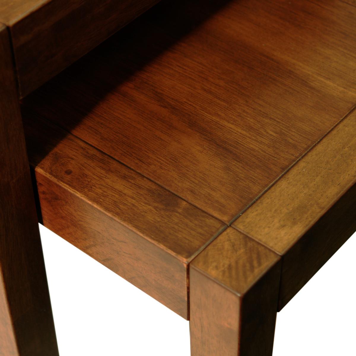 ANYWHERE - Solid Wood Nest of Two Side End Tables - Walnut Effect - Dark stain – image 2
