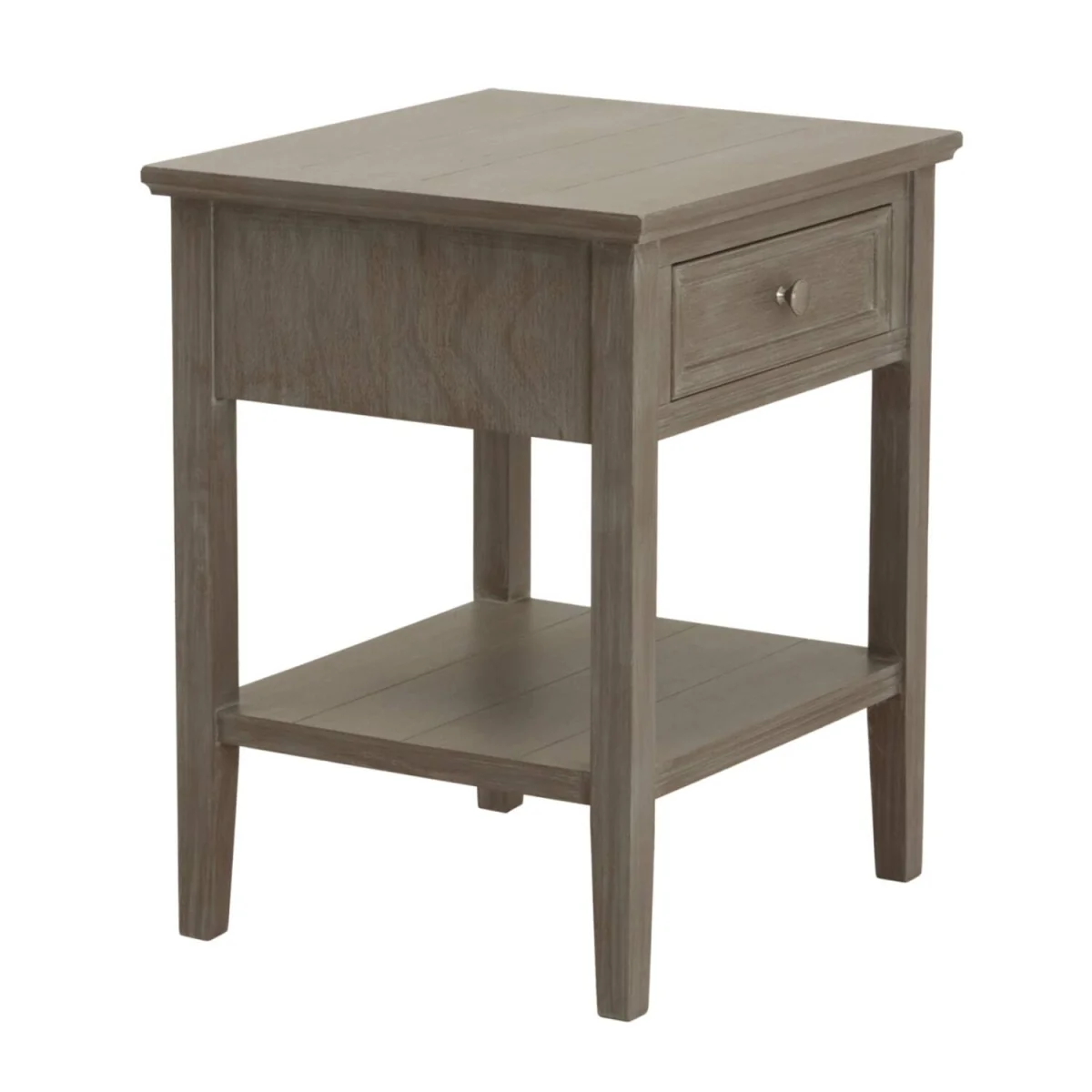Laurelbrook 1 Drawer Wood Side Table with Bottom Shelf - Neutral – image 3
