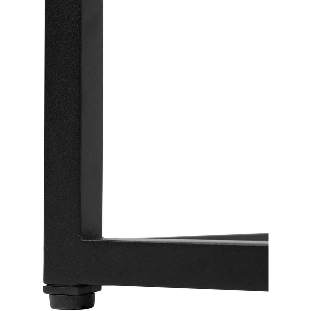 Metal End Table with Wooden Top - Black – image 4
