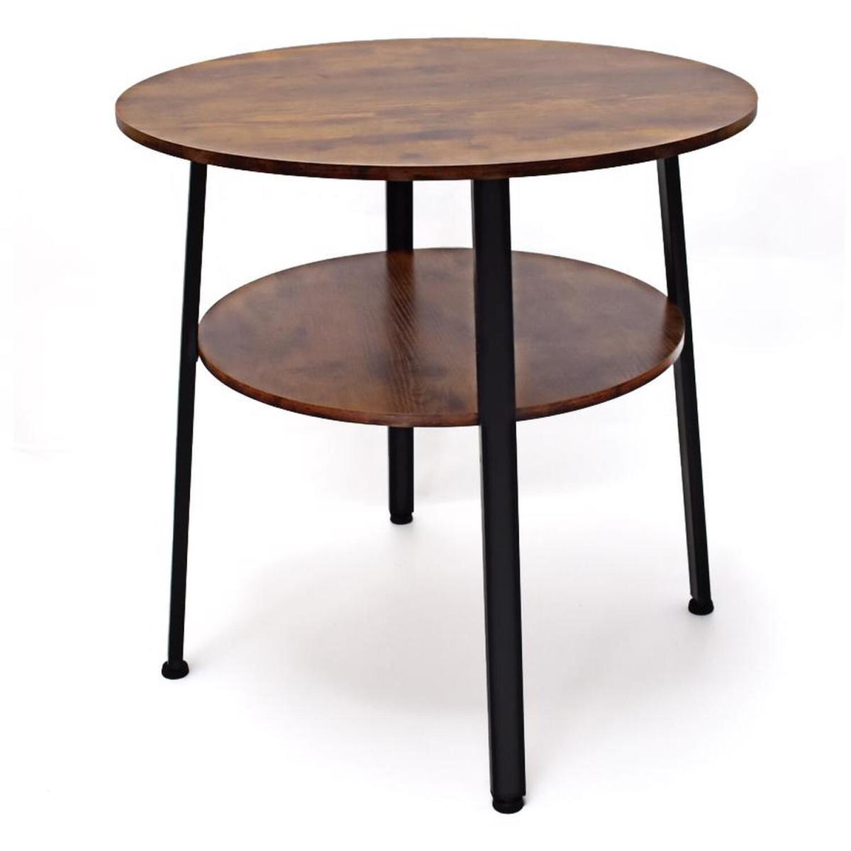 Industrial Design Two-Tier Side Table - Brown – image 2