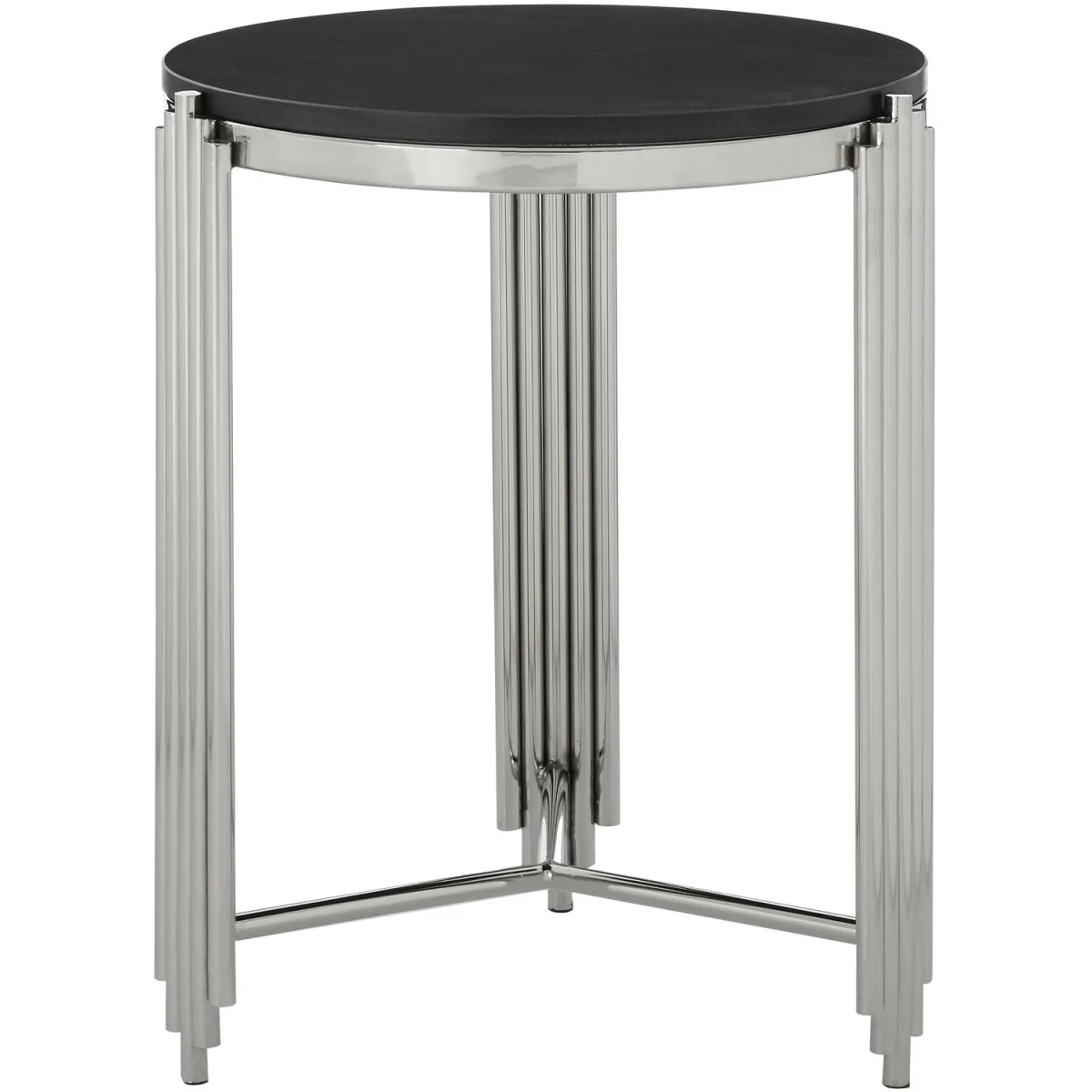 Clarice Granite Top Round Side Table - Silver – image 2
