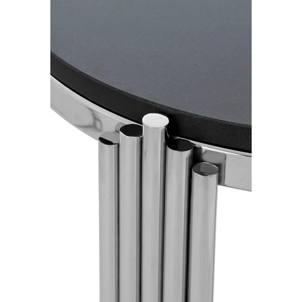 Clarice Granite Top Round Side Table - Silver – image 3