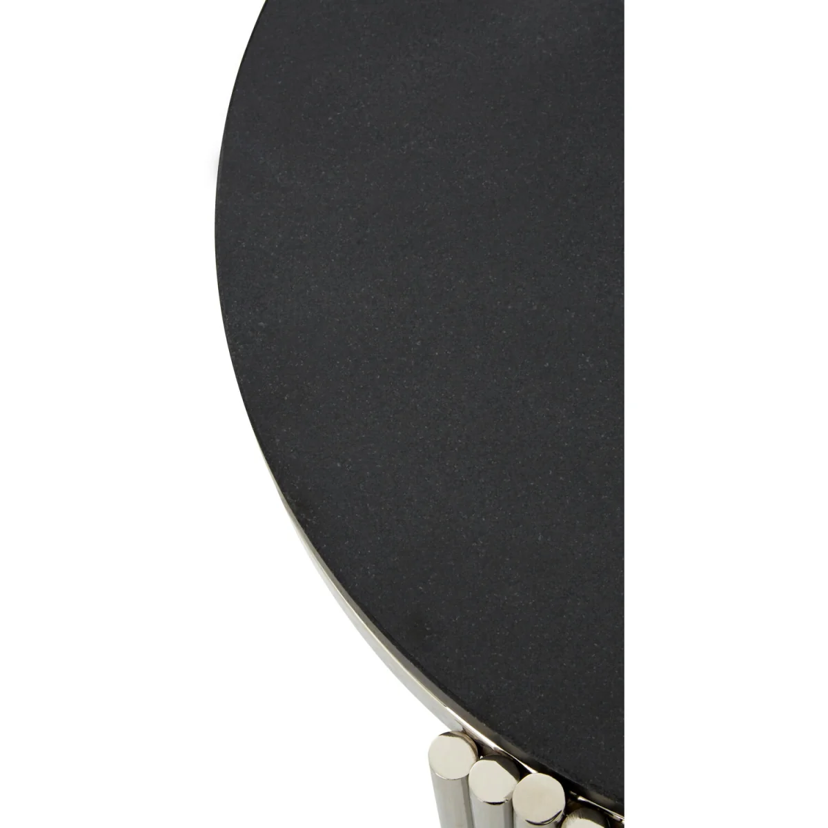 Clarice Granite Top Round Side Table - Silver – image 4