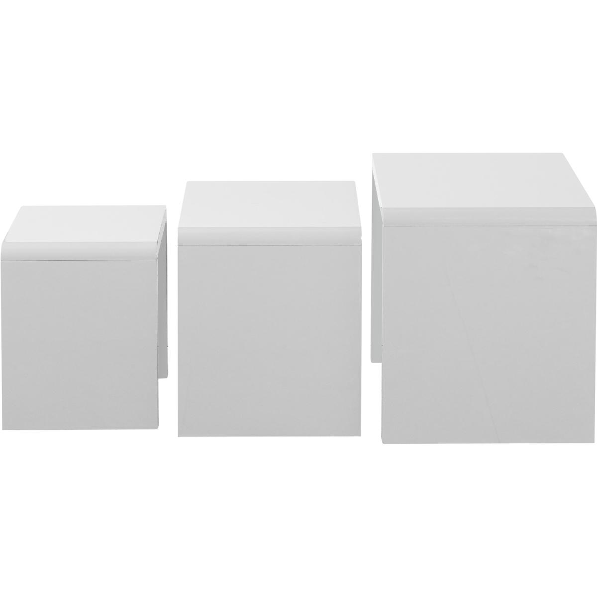 Nest of 3 Tables High Gloss White Finish  - White – image 2