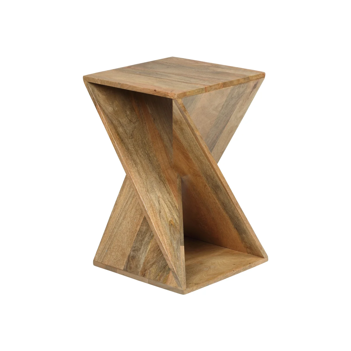 Solid Mango Wood Side Lamp Table - Light Oak – image 1
