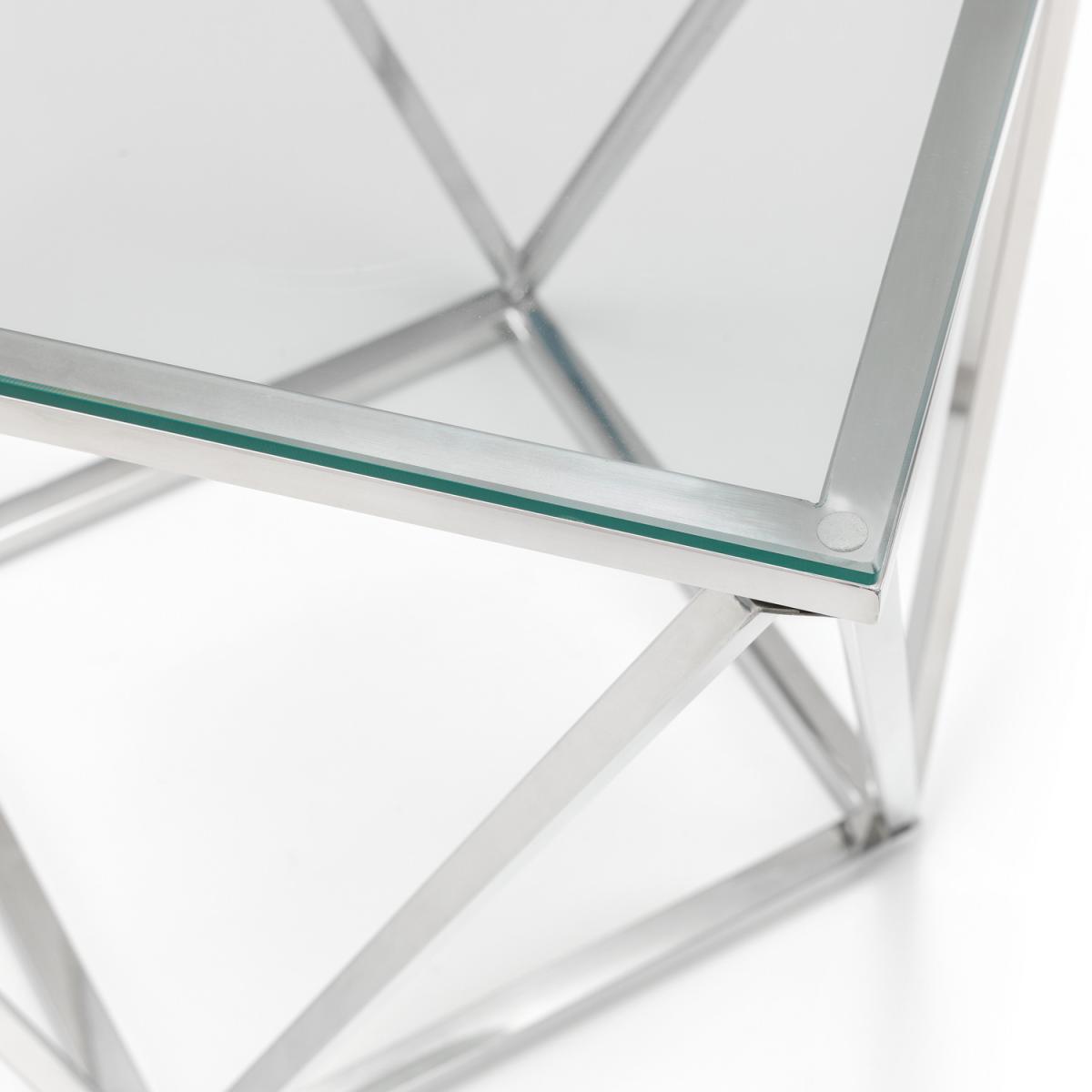 Riviera Octagonal Lamp Table - Silver – image 4