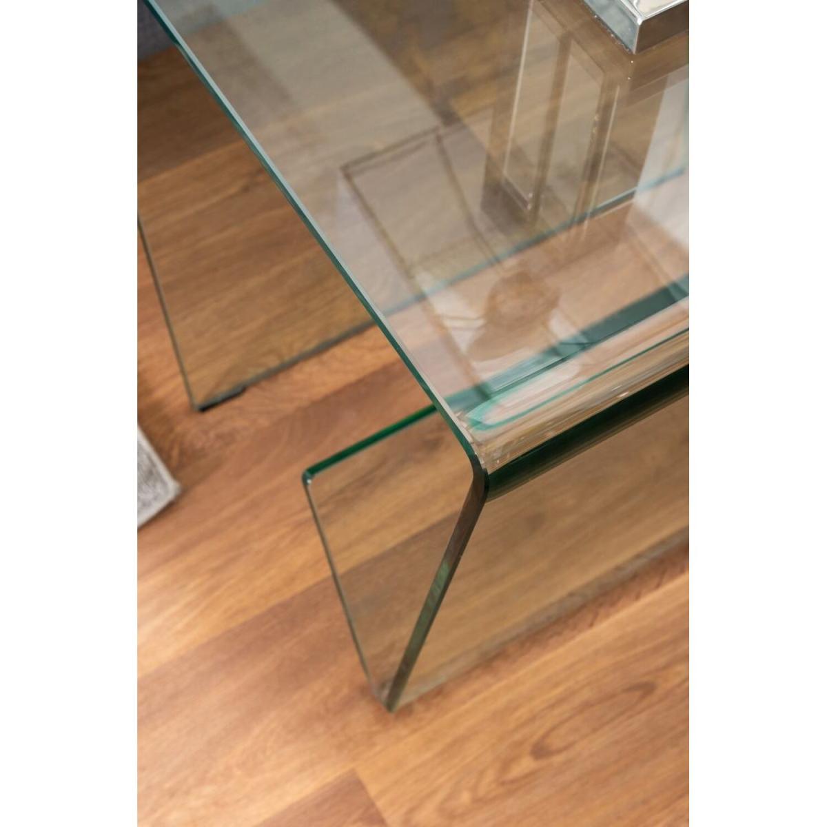 Turin Modern Clear Glass Side Table - Yellow – image 3
